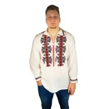 Bluza barbati R21, alb/rosu bordol, marime XL