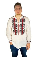 Bluza barbati R21, alb/rosu bordol, marime L