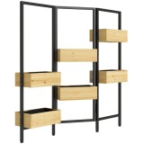 Outsunny Ghiveci cu paravan, pat &icirc;nălțat cu spalier pliabil, 6 ghivece cu orificii de scurgere, oțel | Aosom Romania