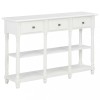 Gossi masuta consola, alb, 110x30x76 cm, lemn prelucrat