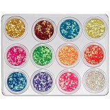 Cumpara ieftin Kit nail art, 12 buc - pătrate, 5g