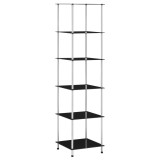 Cumpara ieftin Raft cu 6 niveluri, negru, 40 x 40 x 160 cm, sticlă securizată