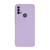 Husa Silicon Silk Touch compatibila cu Motorola Moto E40 4G, interior catifea, Mov