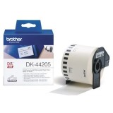 Rola continua de etichete detasabile originala Brother DK-44205 &ndash; negru pe alb, latime de 62mm