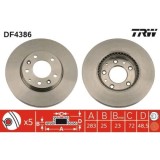 Set discuri frana fata TRW, Mazda 6 Combi (Gy), 01.02-02.08, 6 Hatchback (Gg), 08.2002-12.2008, 6 Limuzina (Gg), 2002-12.2008, Fata; puntea fata