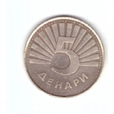 Moneda Macedonia de Nord, 5 denari 2008, stare foarte buna, curata