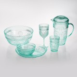 Farfurie din Plastic Verde Menta cu Model Reliefat, &Oslash;25.7 cm, CMCLASS