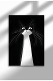 Imprimeu pe p&acirc;nză cu pisică neagră &ndash; Operă digitală pe p&acirc;nză ne&icirc;nrămată - Pisica neagră 42 | A4 (21 x 29.7 cm)