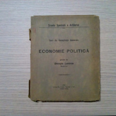 ECONOMIE POLITICA - Curs de Cunostinte Gen. - Gheorghe Lambrino - 1929, 296 p.
