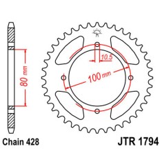 Pinion spate 45 dinti pas lant 428 &ndash; Suzuki GZ 125 Marauder (98-13) - GZ 125 U Marauder 125cc