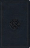 ESV Large Print Value Thinline Bible (Trutone, Navy, Mosaic Cross Design)
