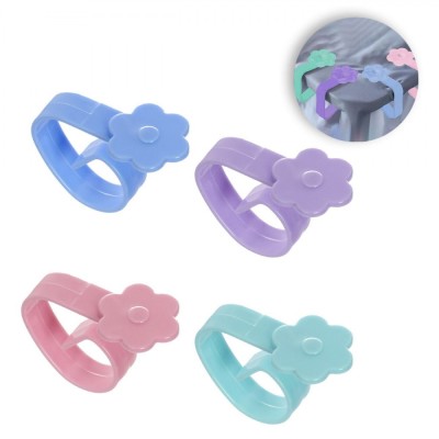 Clipsuri Față de Masă, Model Floral, Set 4 Bucăți, Multicolor, Plastic foto