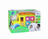 Autobuz Scolar Hola Toys cu Sunete si Lumini, 8 Jocuri, +18 Luni, Baterii Incluse