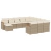 Set canapele de gradina cu perne, 12 piese, bej, poliratan