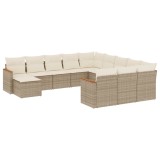 Cumpara ieftin Set canapele de gradina cu perne, 12 piese, bej, poliratan