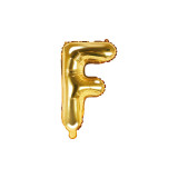 Balon Folie Litera F Auriu, 35 cm, Partydeco