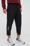Adidas pantaloni de trening culoarea negru, neted
