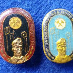 Insigna pentru merit - minerit Lot x 2 variante - Paroseni & Vulcan