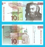 Slovenia (p#11) 10 Tolarjev 1992 UNC 'Primož Trubar'; (ROG CITITI DETALIILE!)