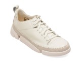 Pantofi sport CLARKS albi, TRIGENIC 2 FLEX, din piele naturala