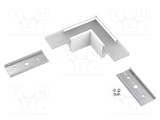 Conector 90&deg; alb aluminiu policarbonat LINEA20 TOPMET