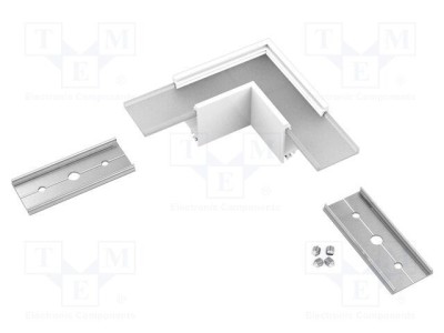 Conector 90&amp;deg; alb aluminiu policarbonat LINEA20 TOPMET foto