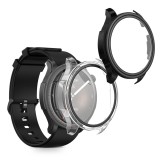 Set 2 Huse Kwmobile cu sticla securizata pentru Amazfit Balance, Transparent/Negru, Plastic, KWM0000254M002C