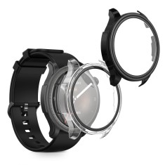 Set 2 Huse Kwmobile cu sticla securizata pentru Amazfit Balance, Transparent/Negru, Plastic, KWM0000254M002C