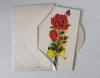 Felicitare Vintage 1979, Trandafir cu Sclipici, Plic Original, Nescrisa, Anii &#039;70, Colectie
