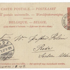 Belgium 1889 Postal History Rare Postcard UPU D.149