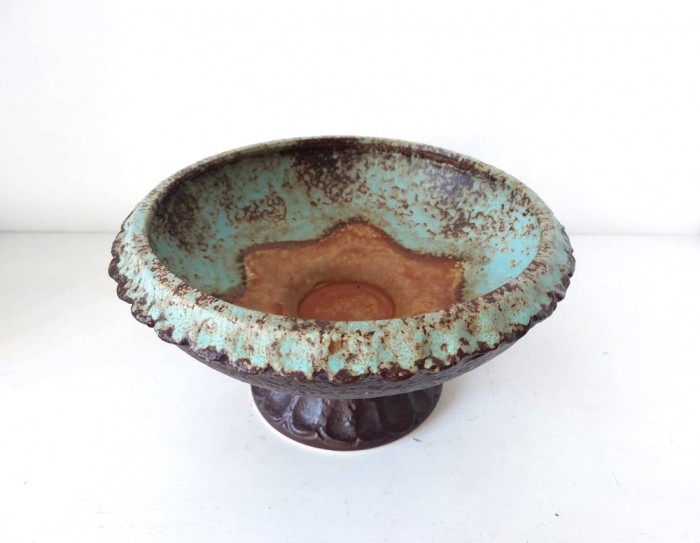 Vas ceramic / Fructiera, vintage, Germany, Fat Lava, Mid Century Modern, 13x23cm