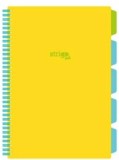 Caiet cu Spirala si Separatoare Strigo Pads Project Book Neon A4, Dictando, Galben Neon