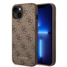 Husa pentru iPhone 14 - Guess Hardcase 4G (GUHCP14SG4GFBR) - Brown foto