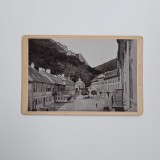 Fotografie de colectie Cabinet Card Atelier Stengel &amp; Co, Centrul Imperial cu Statuia lui Hercules, Baile Herculane, Romania, Austro-Ungaria, ca. 1890