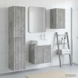 Cumpara ieftin Set dulap baie 3 buc. Gri Beton 33 x 34,5 x 160 cm