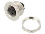 Conector M9 soclu mamă aurit 125V IP67 PIN 2 drept