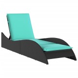 Cumpara ieftin Sezlong cu perna, negru, 60x205x73 cm, poliratan