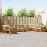 vidaXL Seturi de canapele 10 pcs Natural și Bej Lemn Solid de Acacia 3374218