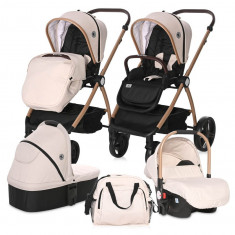 Carucior 3 in 1 Lorelli Infinity, pana la 22 Kg, Beige Sand