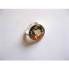 Inel sticla reglabil , inel cu model floral 29247