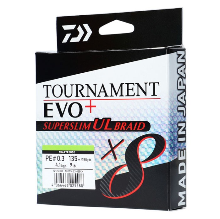 Fir Daiwa Tournament Evo+ 8x Superslim Braided Line #0.4 / 0.108mm / 135m