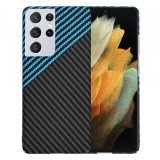 Husa pentru Samsung Galaxy S21 Ultra 5G G998, Techsuit, Carbonite FiberShell, Bleu
