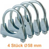 bracket de cleme de evacuare de 58mm, clema pentru teava, universala, 4 bucati Performance AutoTuning