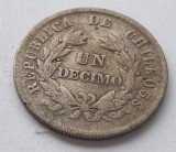 425. Moneda Chile 1 decimo 1881 - Argint, America Centrala si de Sud