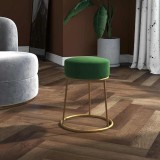 vidaXL Taburet rotund, verde, catifea