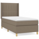 Cumpara ieftin Pat box spring cu saltea, gri taupe, 90x190 cm, textil