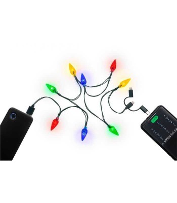 Cablu de incarcare USB pentru smartphone cu lumini LED RGB - foto