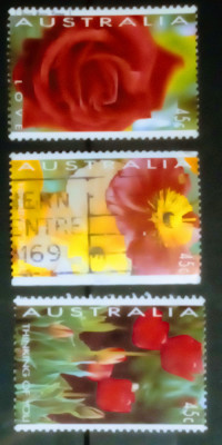 Australia 1994 flori plante serie 3v stampilata foto