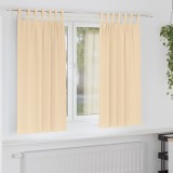 vidaXL Perdele cu perdele 2 pcs Crem Poliester