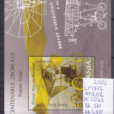 2006 Centenarul zborului Traian Vuia LP1713 Bl.371 MNH Pret 2,8+1Lei